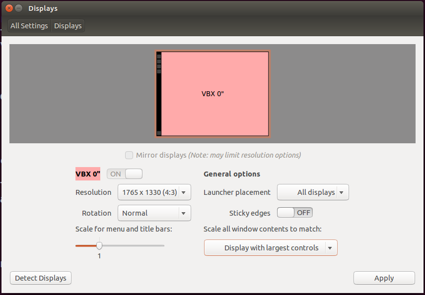 Ubuntu 14.04 LTS Display and Unity Settings