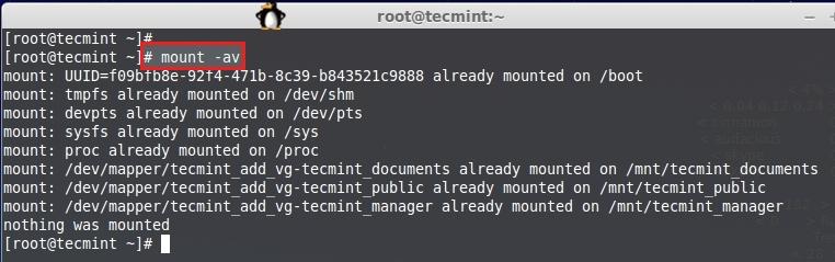 Verify fstab Entry