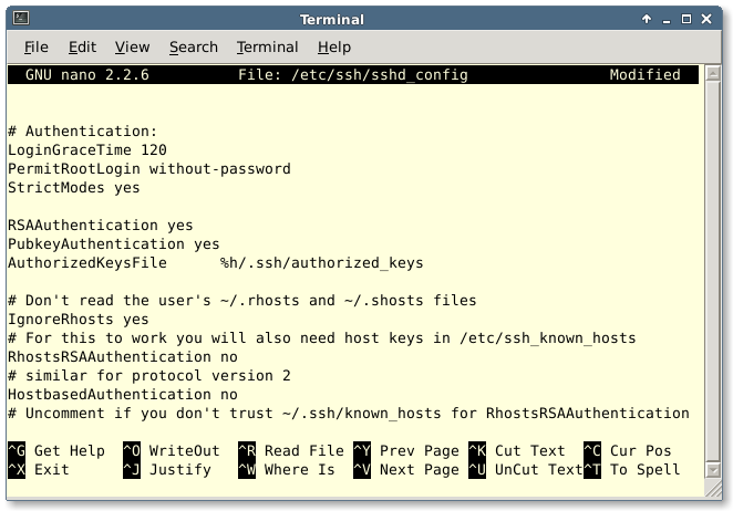 Configuring sshd Config