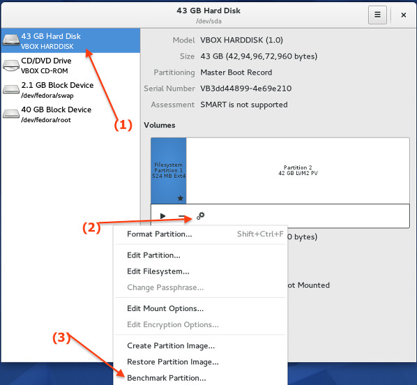 Fig.04: Benchmark disk/partition