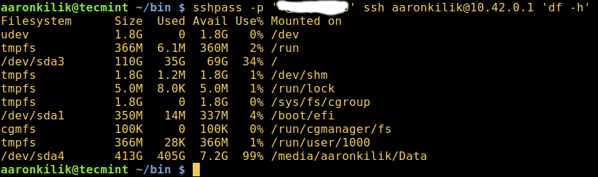 sshpass - Linux Remote Login via SSH