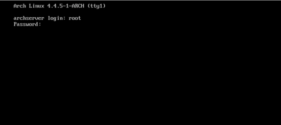 Arch Linux installed successfully