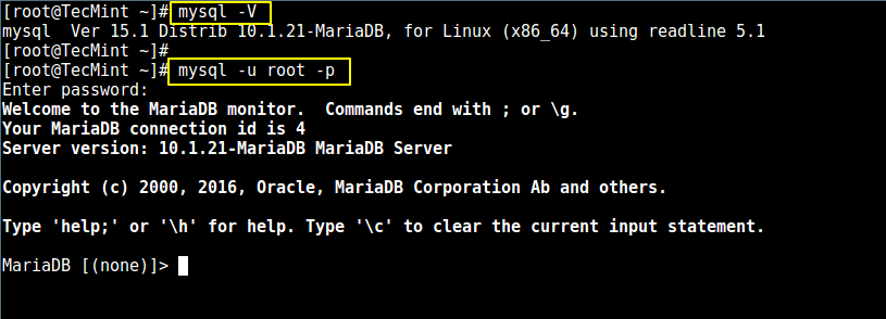 Verify MySQL Version