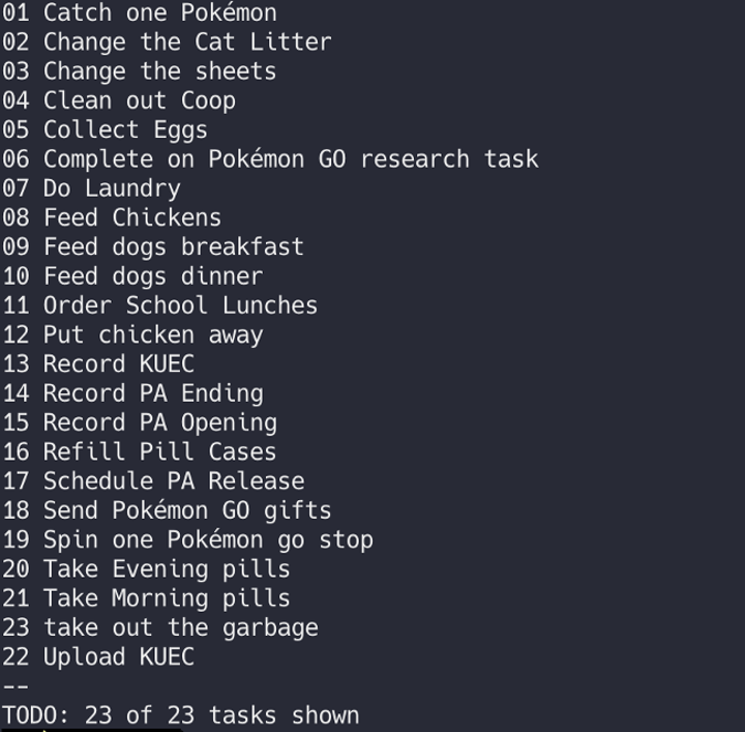 Basic todo.txt list