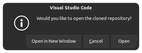 Open the just cloned GitHub repo in VS Code